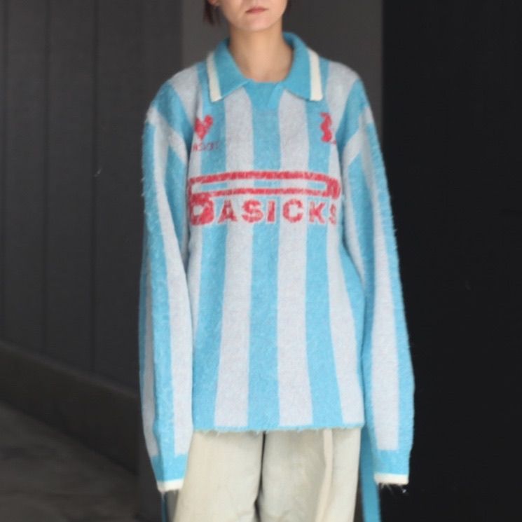 【残り一点】2way Football Stripe Knit