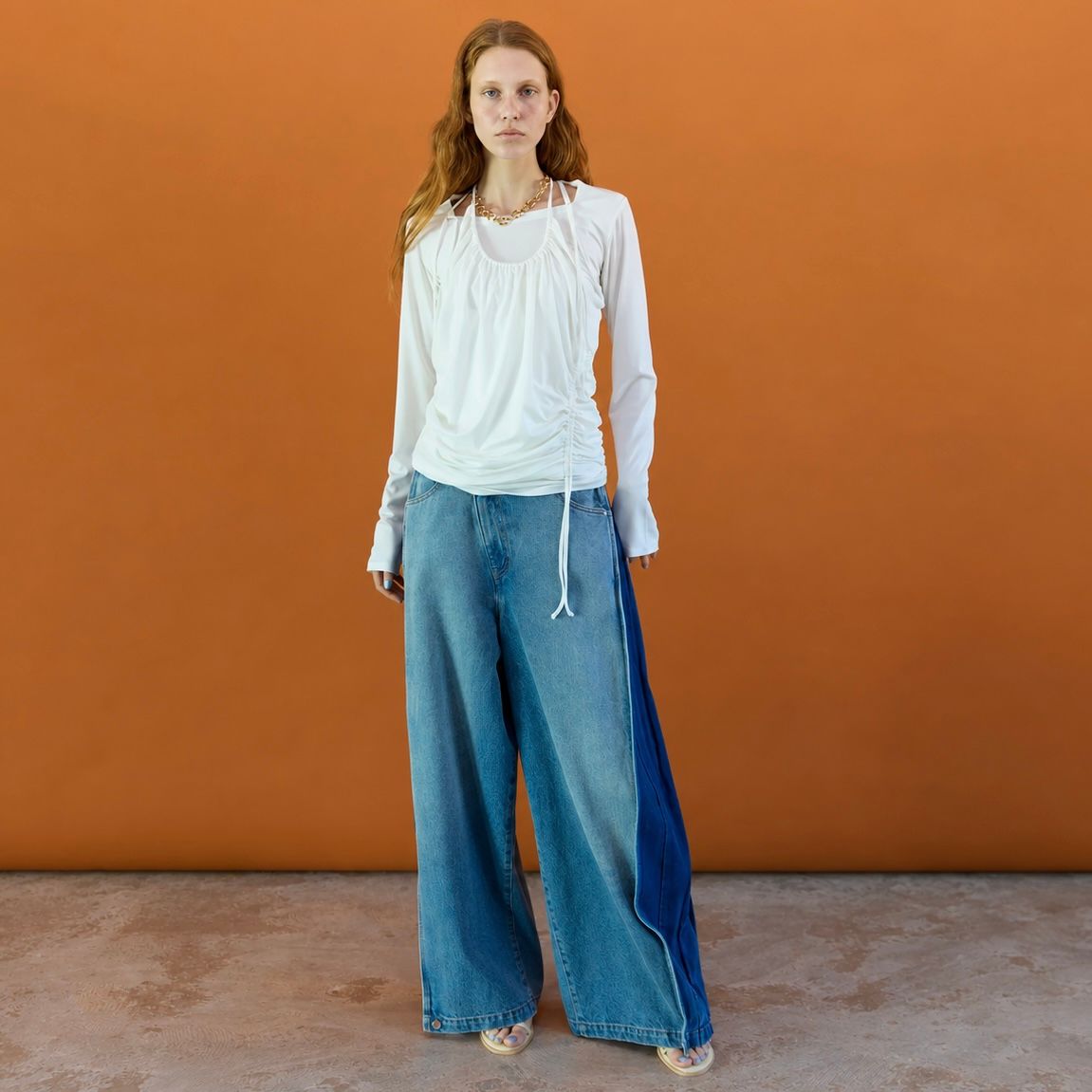 【残り一点】Side-Tuck Cocoon Denim Pants