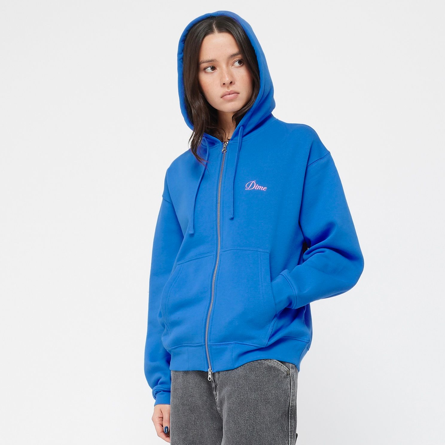 Dime - 【残りわずか】Cursive Small Logo Zip Hoodie | ACRMTSM