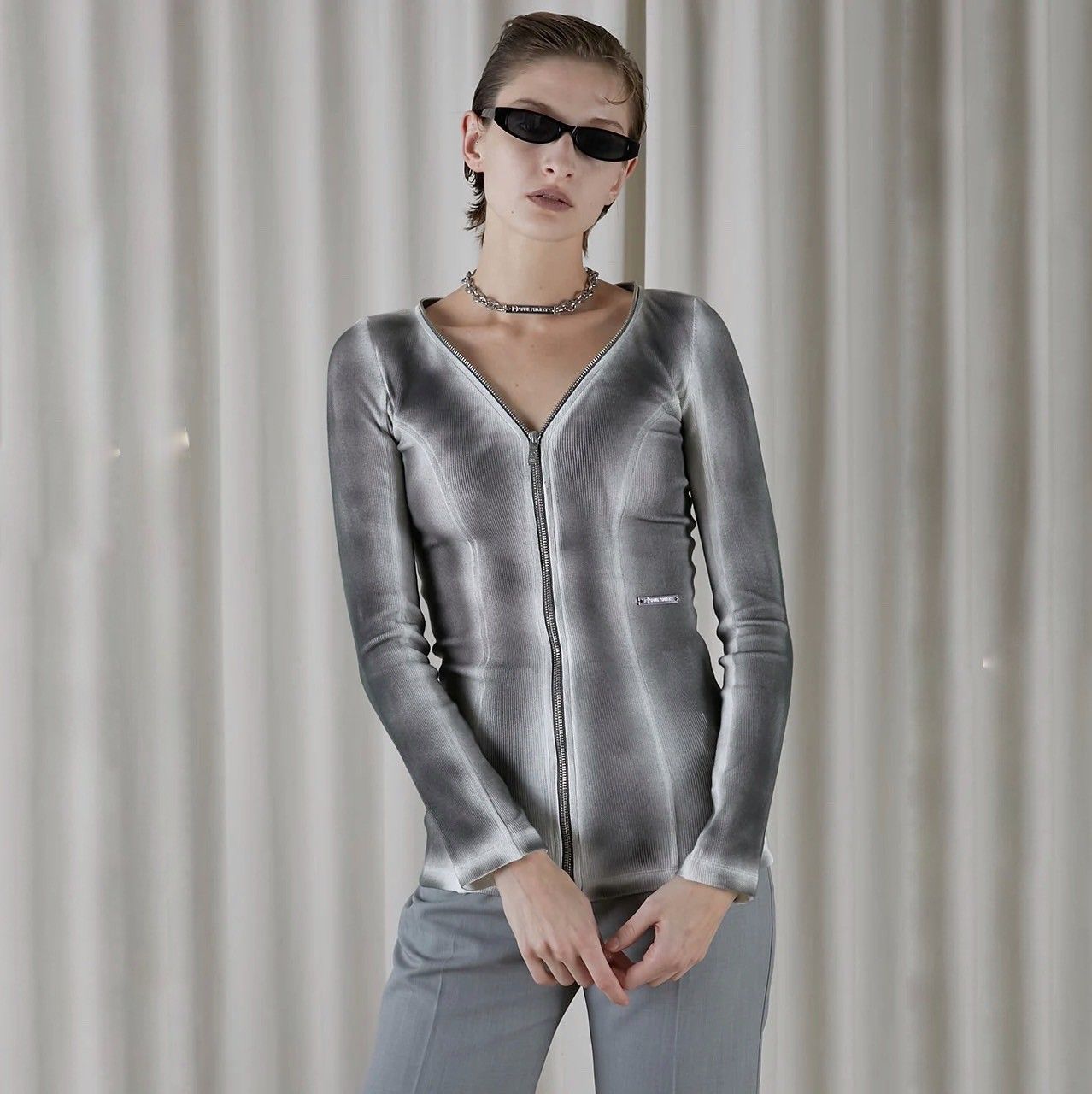 PRANK PROJECT - 【残り一点】Painted Rib Zip Cardigan PRANK PROJECT - 【残り一点】Painted Rib Zip Cardigan