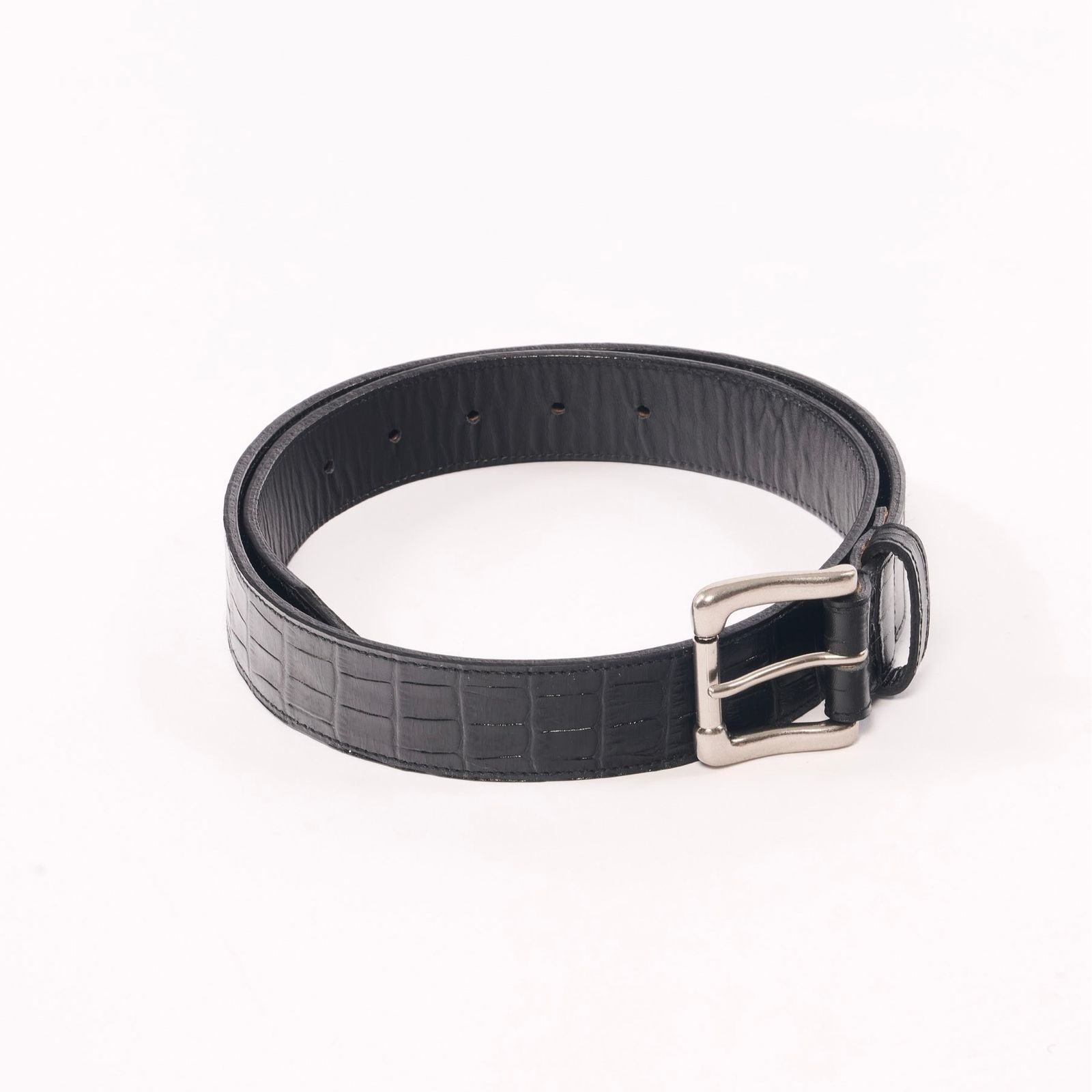 【残りわずか】Embossed Crocodile Belt(BLACK)