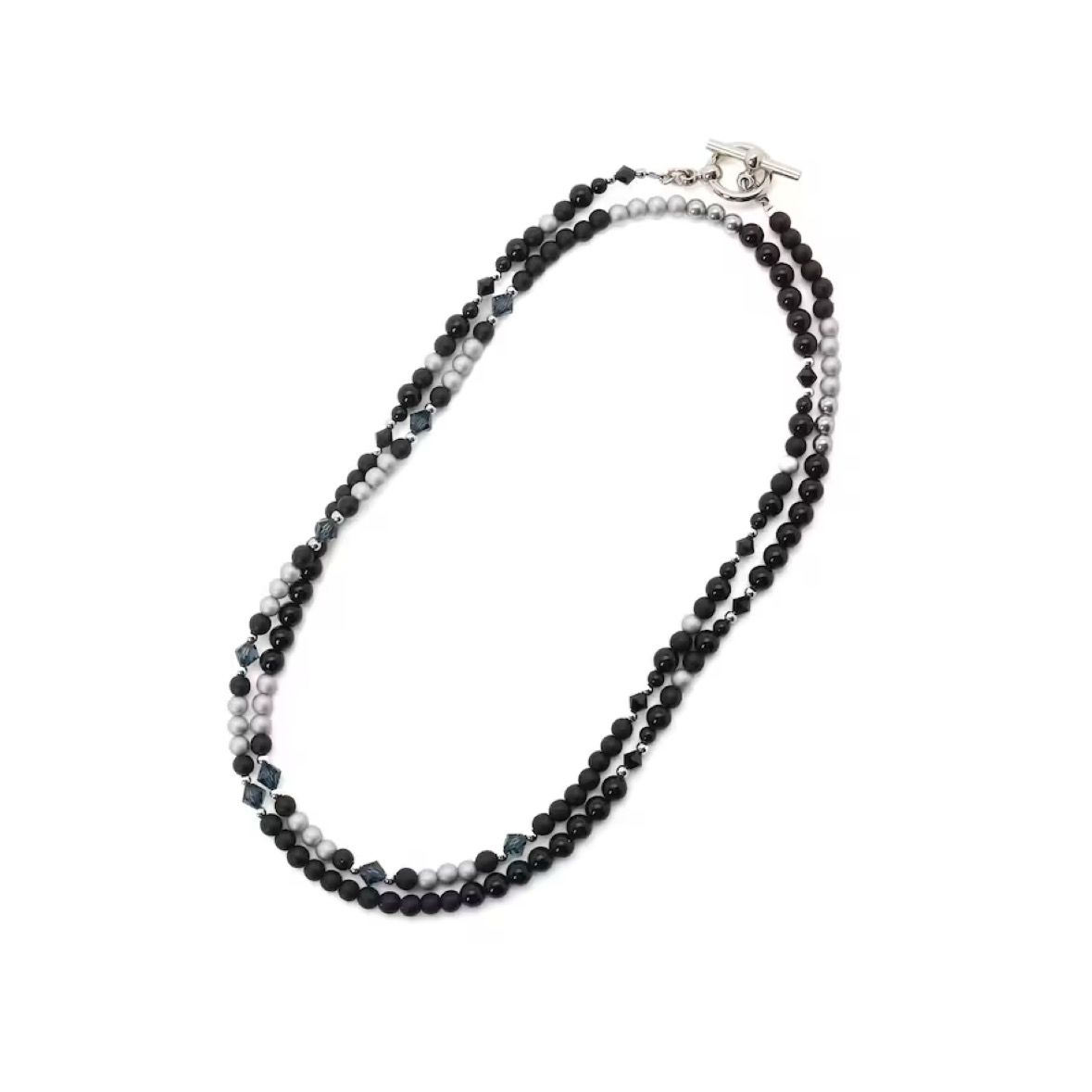 【残り一点】ビーズネックレス(BLACK)