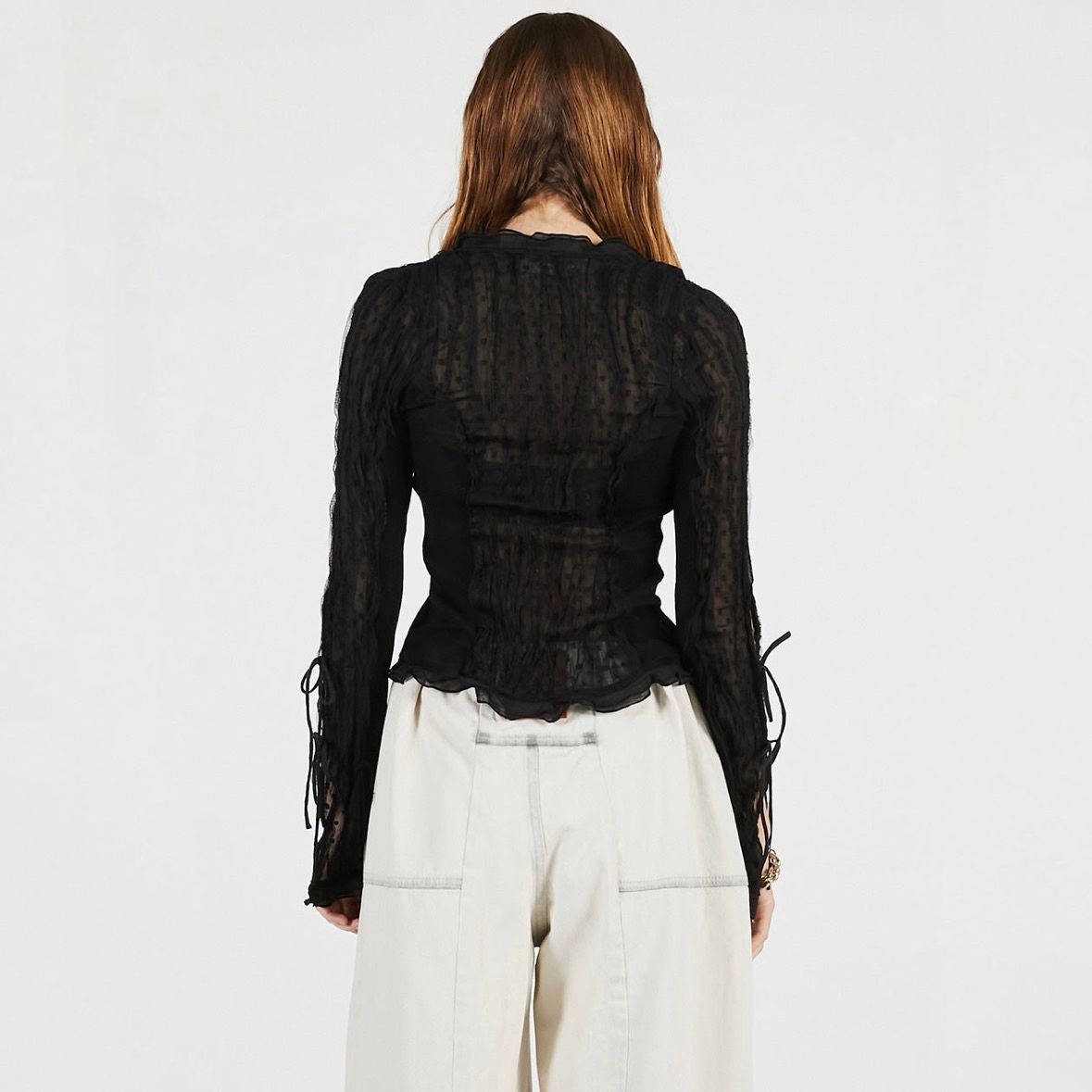 【残り一点】Sheer Dot Slim Shirt