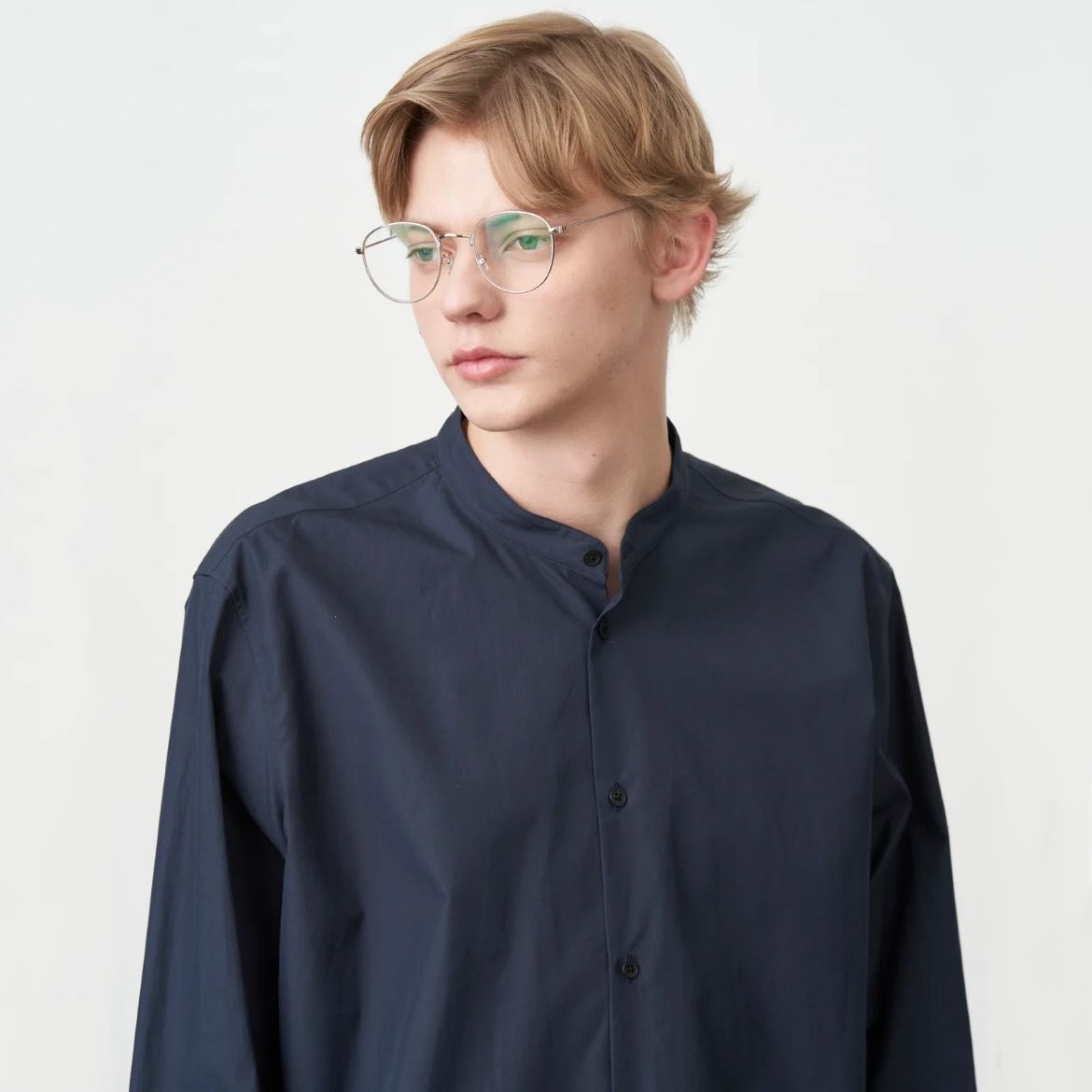 ATON - 【残り一点】Suvin Broad Band Collar Shirt | ACRMTSM ONLINE STORE