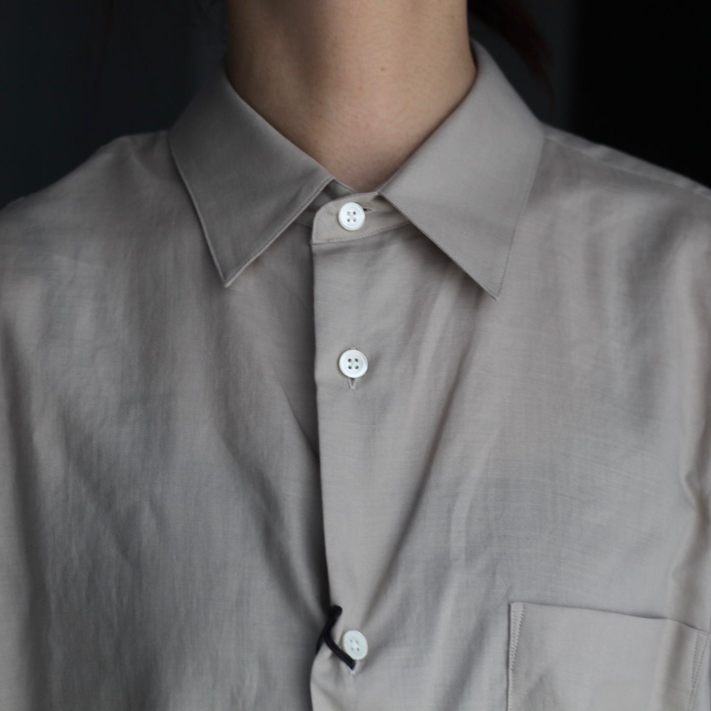 【残り一点】Cotton/Silk Oversized Regular Collar Shirt