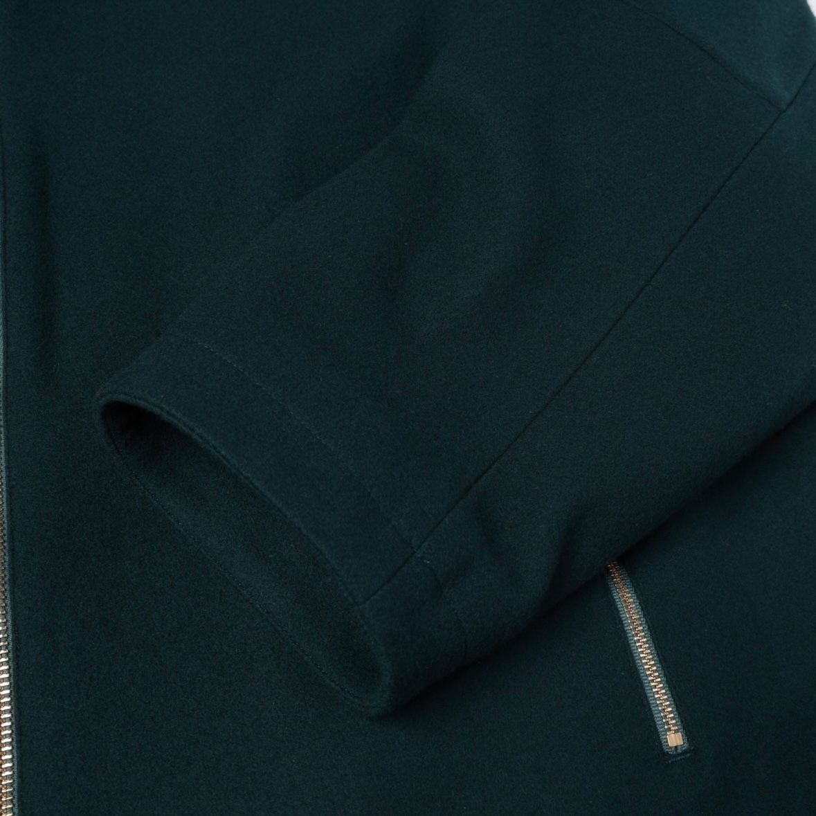 【残り一点】Lamb Wool Melton Double Collar Zip Up Jacket