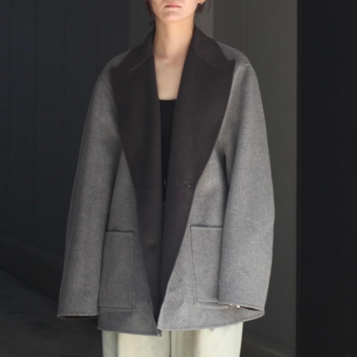 【残り一点】Wool/Cashmere Reversible Peak Lapel Jacket