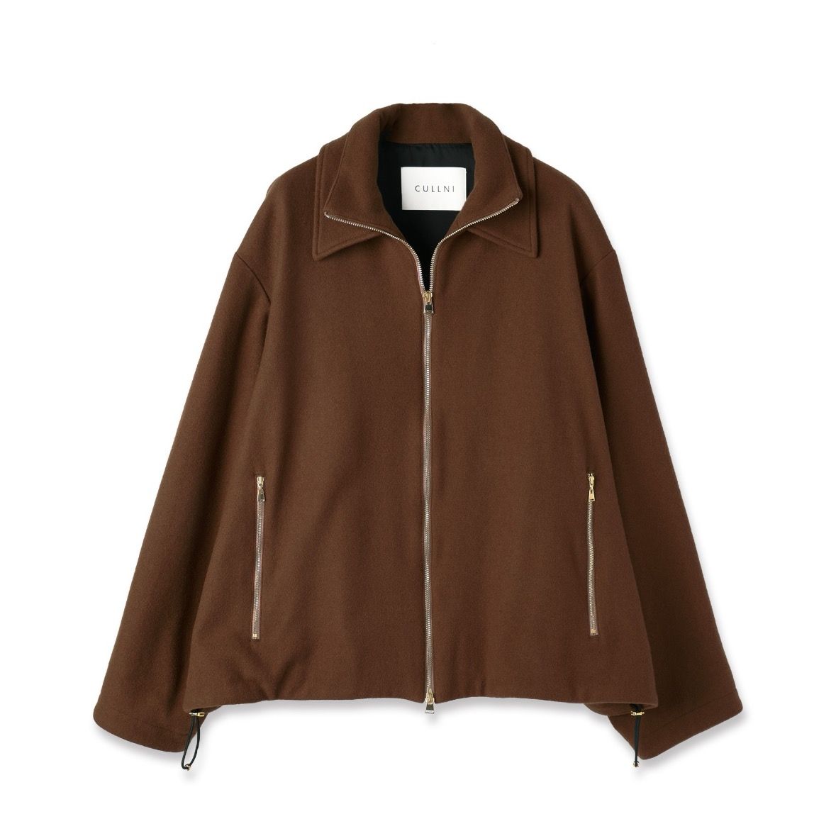 【残り一点】Lamb Wool Melton Double Collar Zip Up Jacket