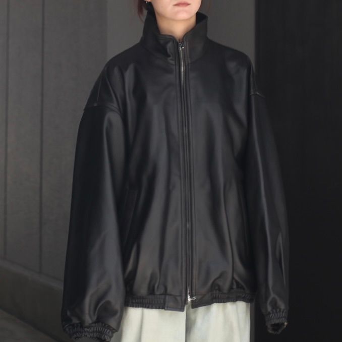 【残りわずか】Sheep Leather Stand Collar Jacket
