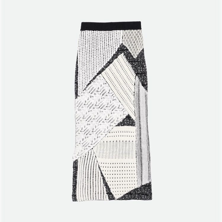 【残り一点】Patchwork I Line Knit Skirt