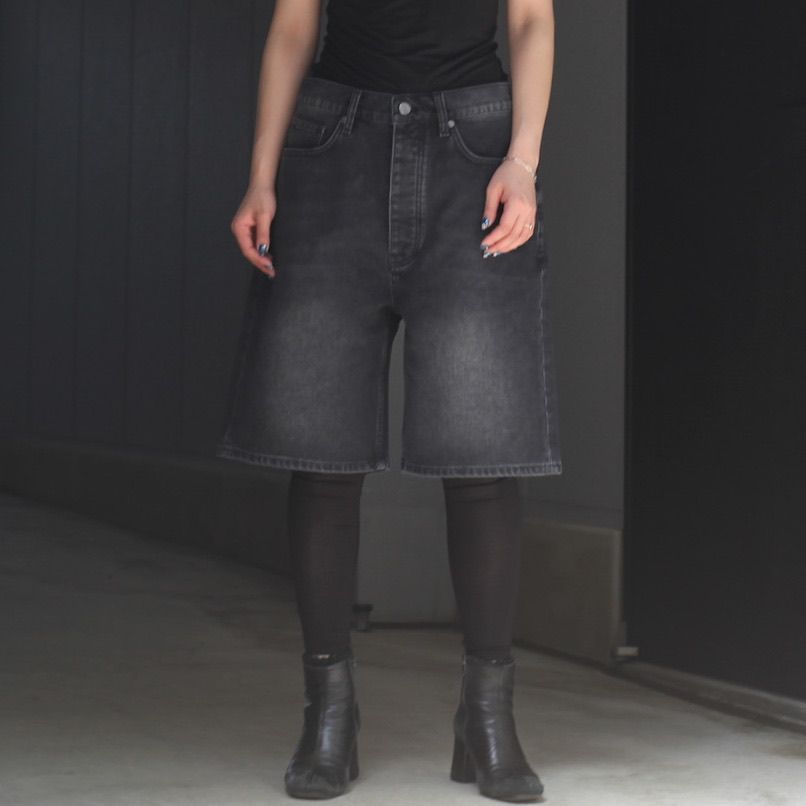 NO MAINTENANCE - 【残り一点】Washed Black Wide Leg Denim