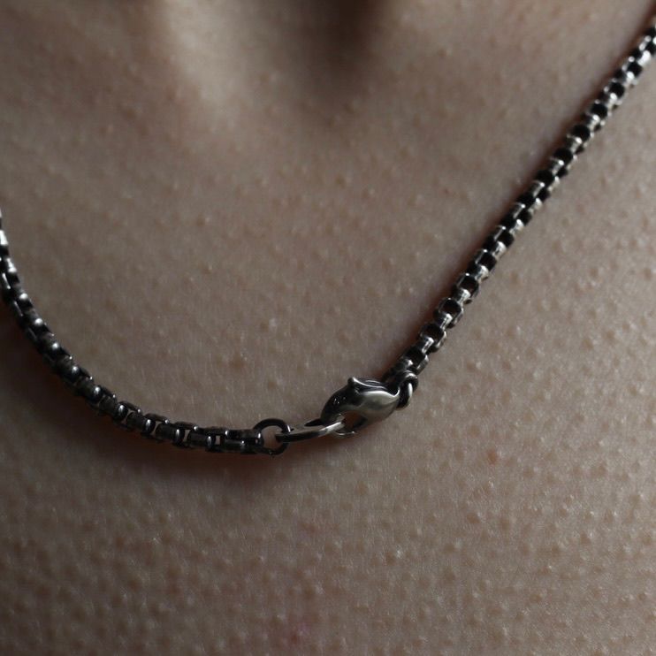 【お取り寄せ注文可能】Narrow Square Block Chain Short Necklace