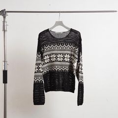 【残り一点】Nordic Jacquard Open Knit Sweater