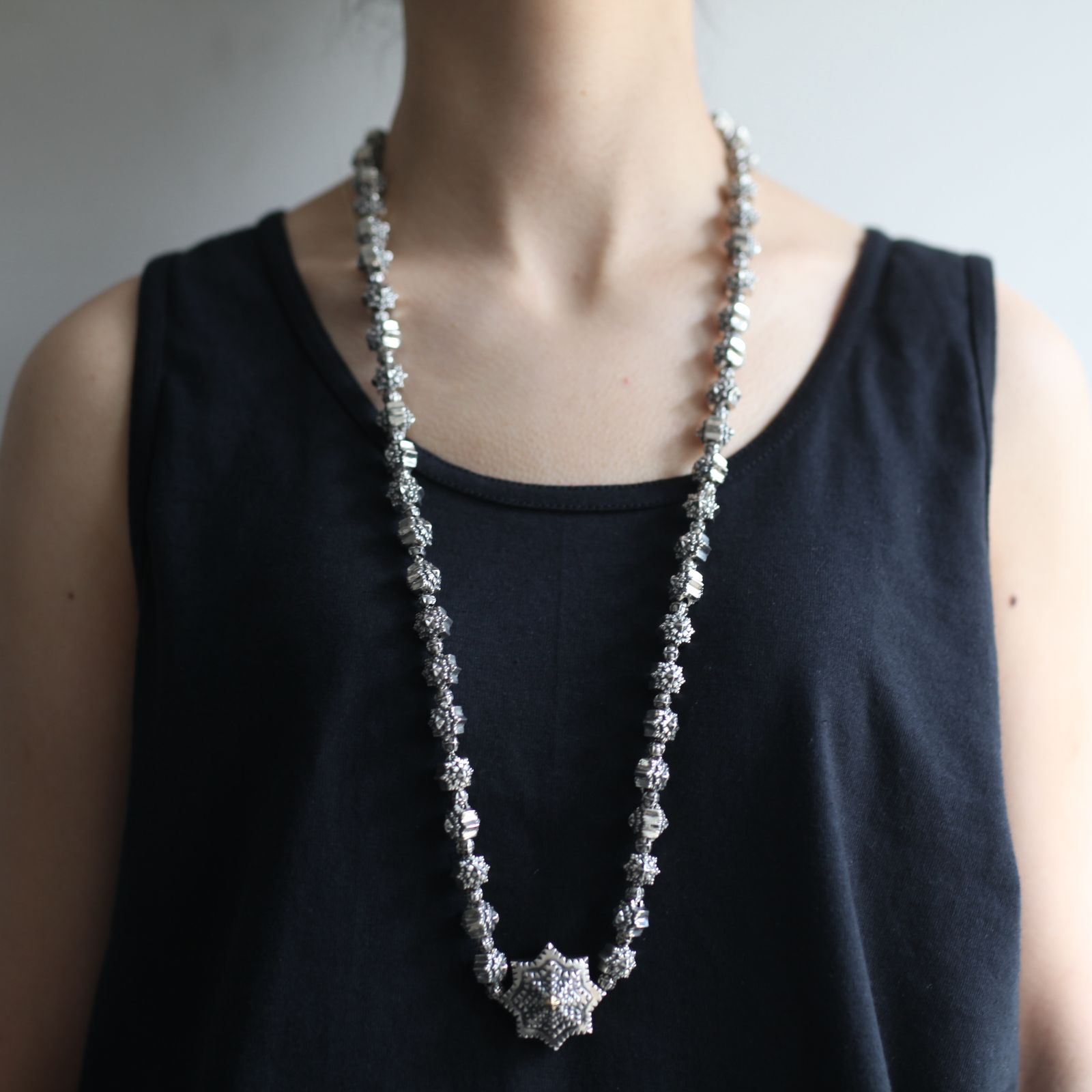 【お取り寄せ注文可能】Flower Element Long Neckless(SILVER×GOLD)