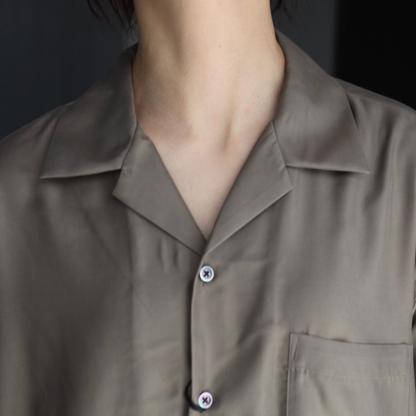 じゅん様 stein / シュタイン】OVERSIZED CUPRO OPEN COLLAR SS SHIRT
