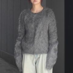 【残り一点】Brushed Mohair V-Neck Sweater