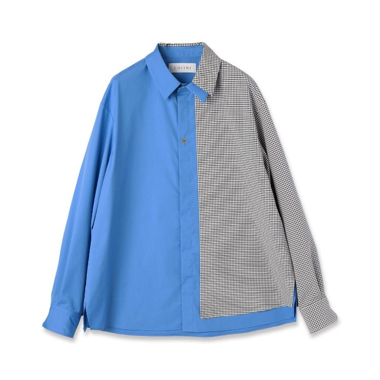 【残り一点】Gingham Check Asymmetrical Layered Shirt