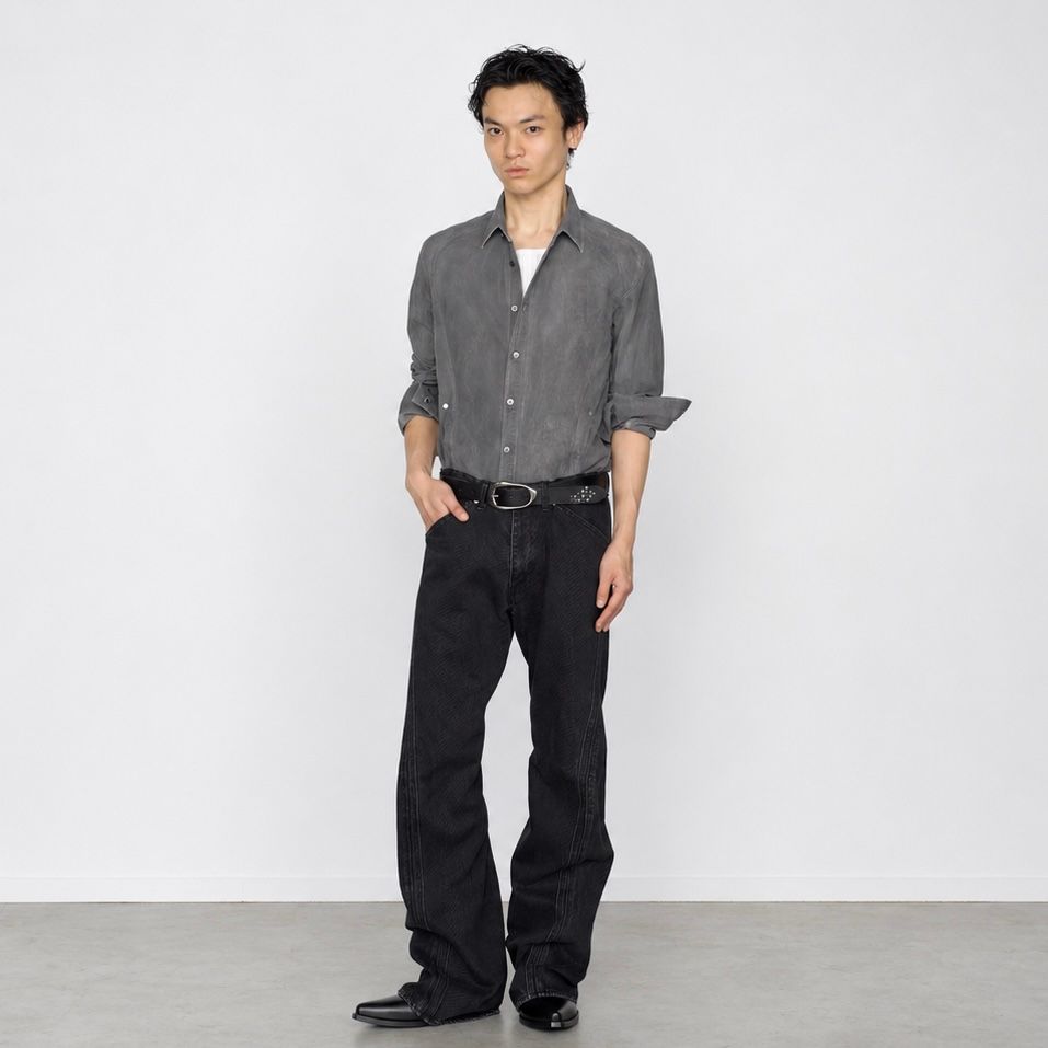 【残り一点】Checkered Panelled Utility Shirt