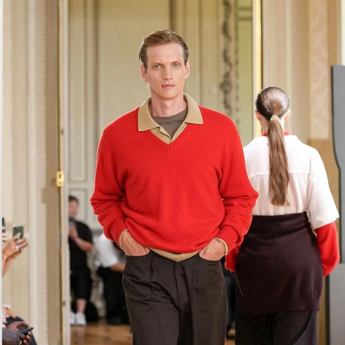 【再販売通知受付可能】Extra Fine Wool Knit Polo LS