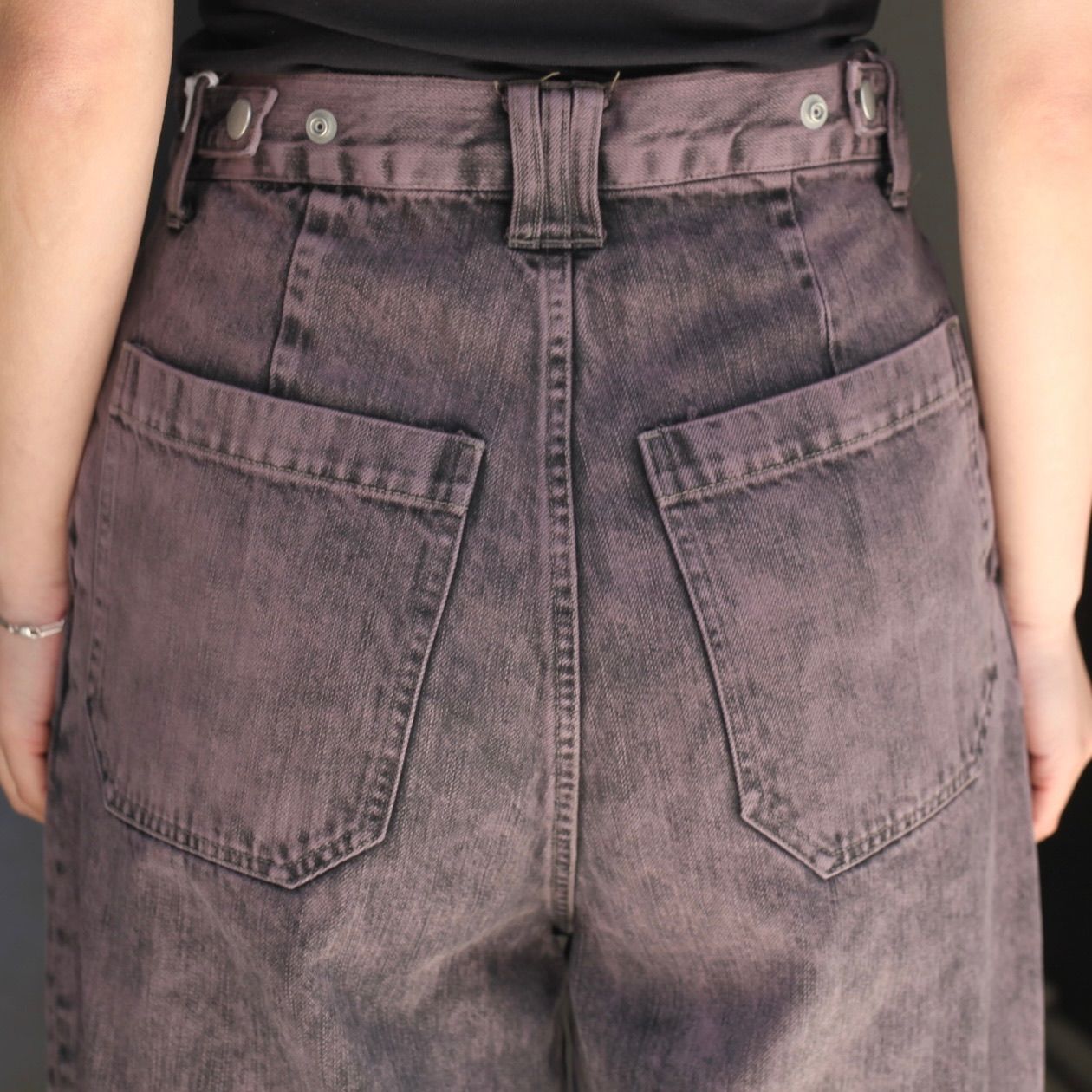 YOKE - 【残り一点】Bleach & Over Dye Denim Wide Leg Buggy
