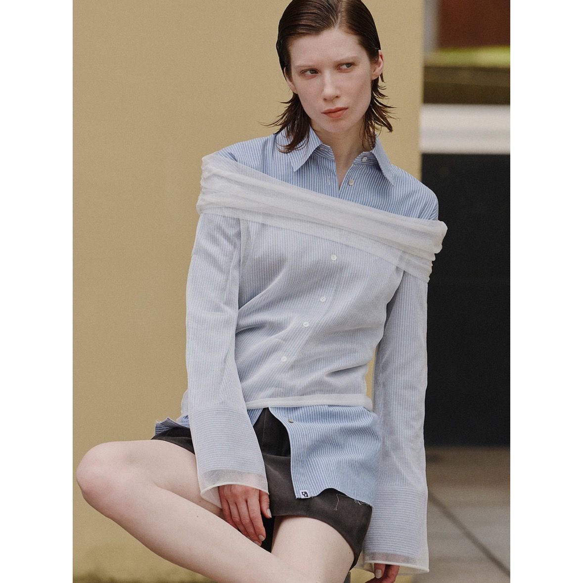 【残り一点】Sheer Off Shoulder Knit