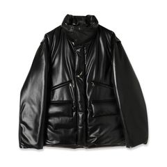 【残り一点】Faux Leather Removable Sleeve Down Jacket