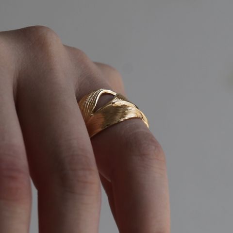 【お取り寄せ注文可能】OWL Feather Ring_S(GOLD)