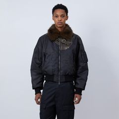 【残り一点】Fur Collar Leather Patch MA-1 Bomber