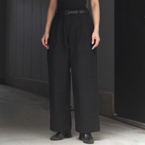 【残り一点】ダブルフェイスワイドタックイージートラウザー