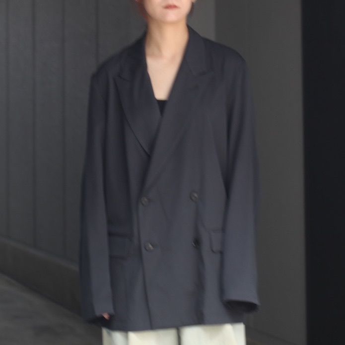 【残り一点】Wool Washer Twill Double Breasted Jacket