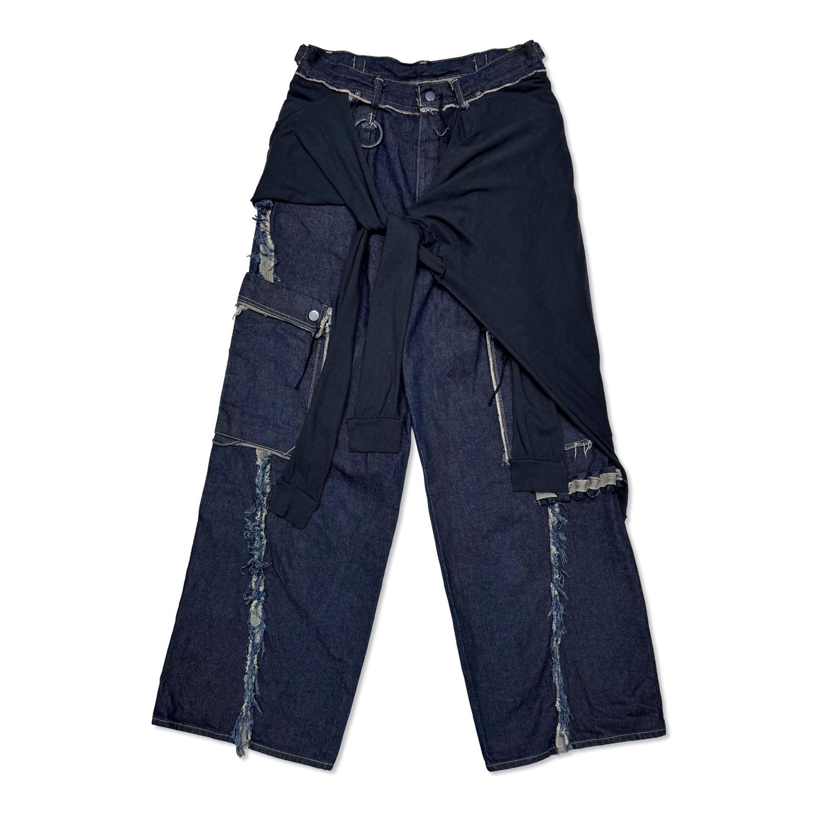 【残り一点】Slash Seam Twist Cargo Jeans with Wrapped(COALMINE RIGID)