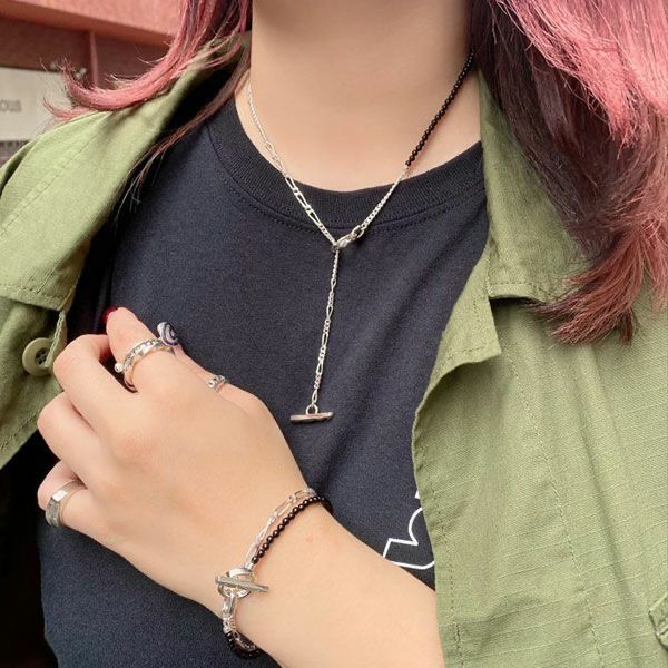 【お取り寄せ注文可能】 Clash Mix Chain Bracelet(BLACK)