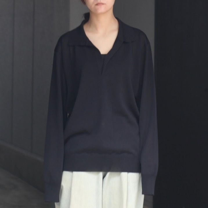 【残りわずか】Wool/Silk Knit Skipper LS