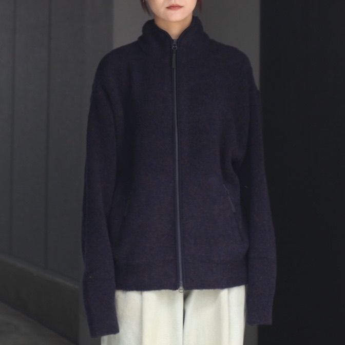 【残り一点】Boucle Knit Zip Jacket