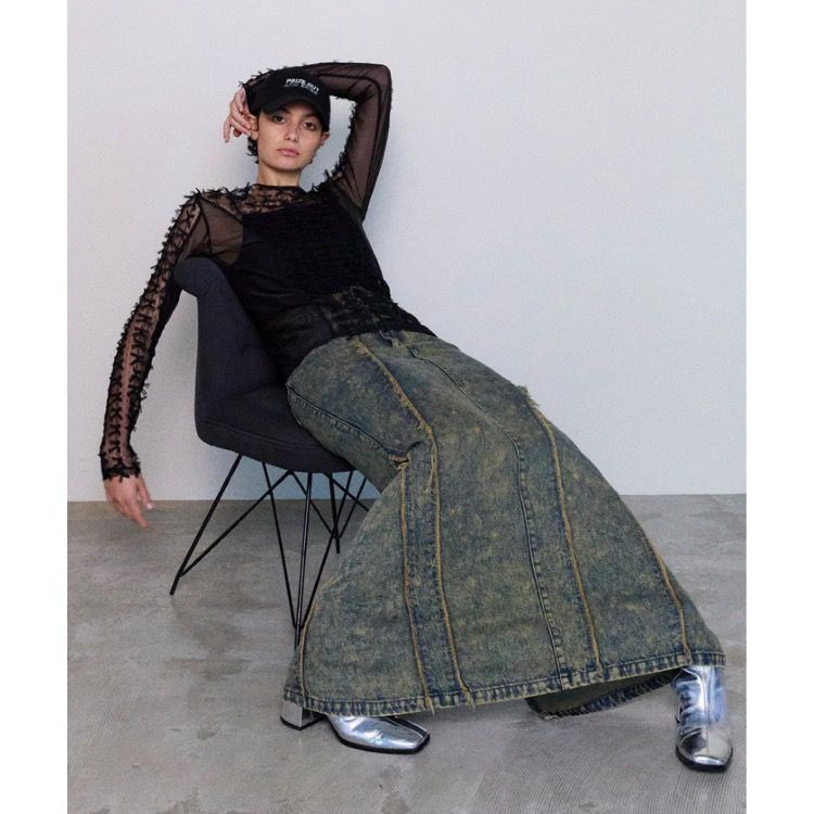 MAISON SPECIAL - 【残り一点】Cellulose Denim Maxi Skirt