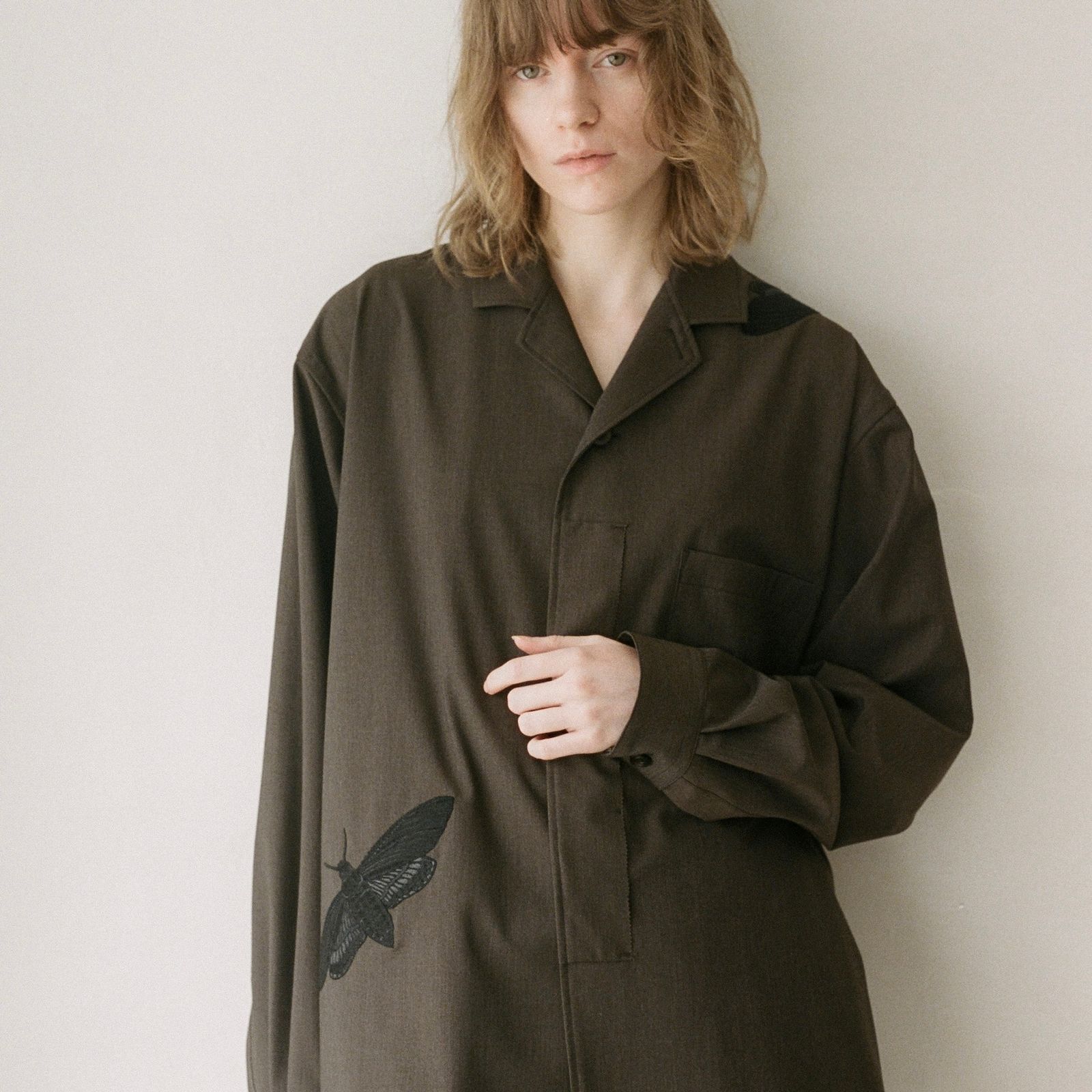 【残り一点】Embroidery Cuffed Jacket Shirt