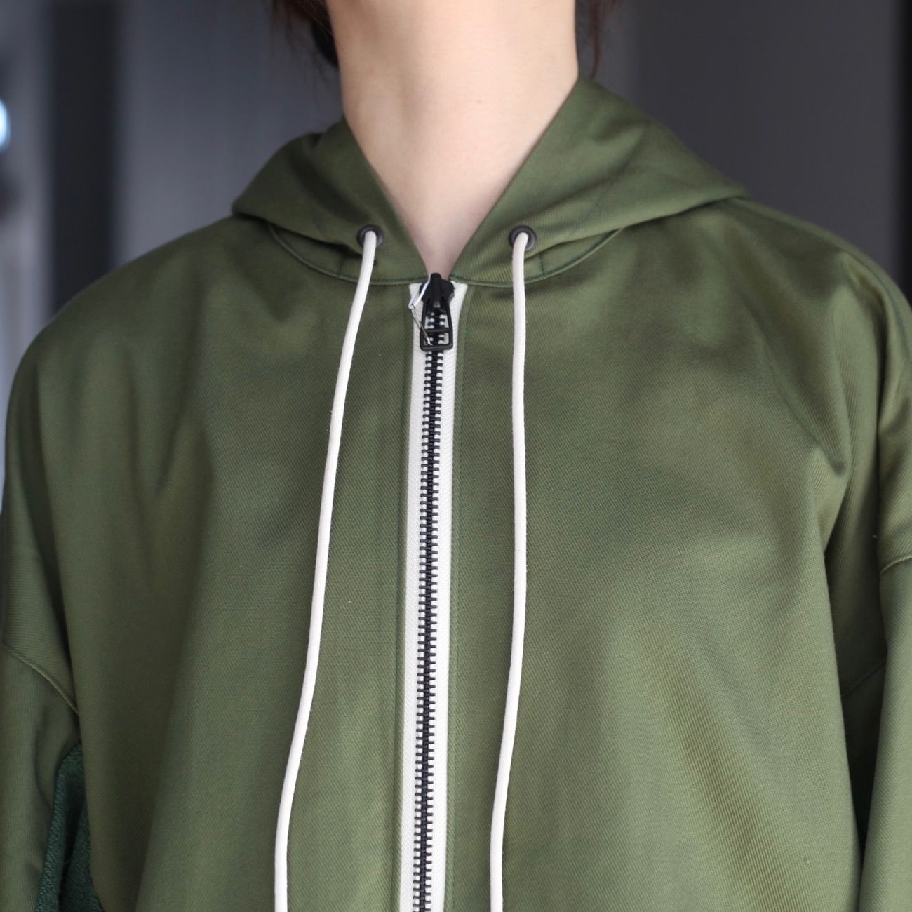 【残り一点】T/Cツイルドッキングハーフジップパーカー