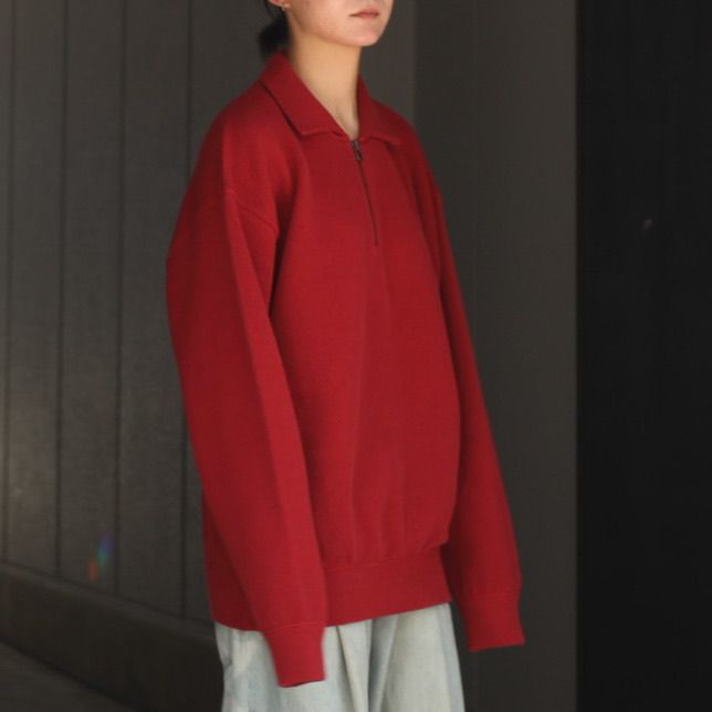 【残り一点】Moss Stitch Half Zip Polo