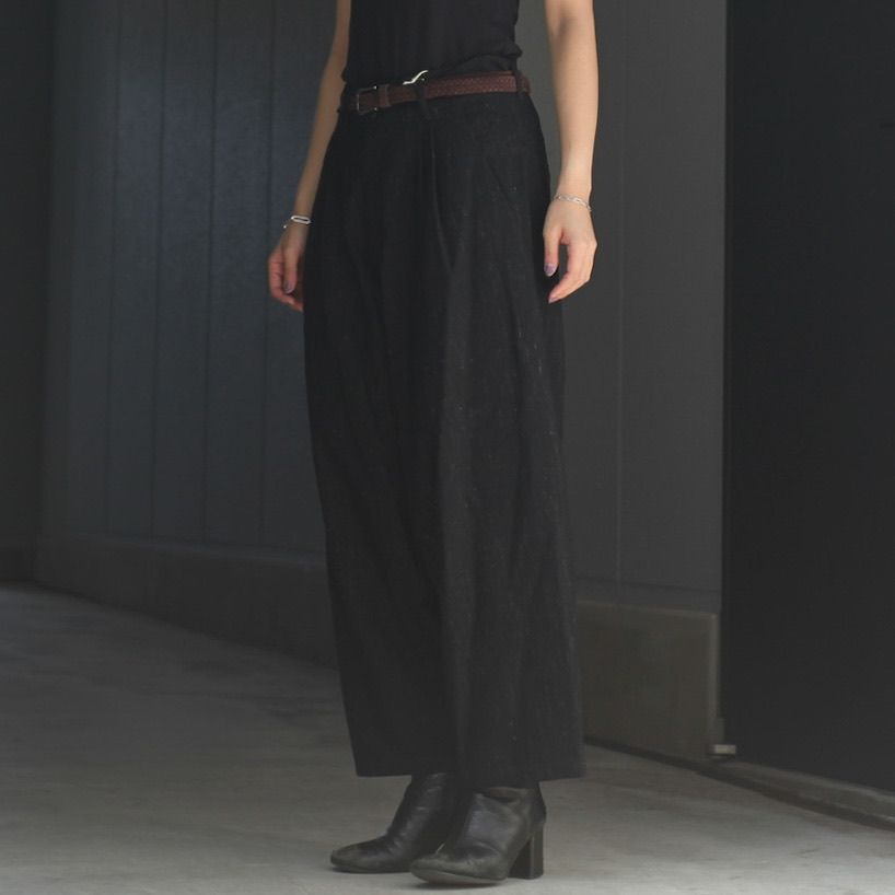 YANTOR - 【残り一点】Cosmos Linen Wool 2tuck Wide Pants | ACRMTSM