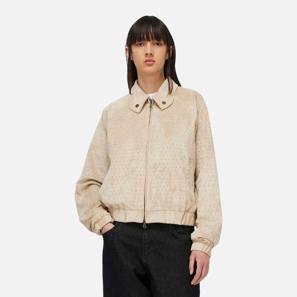 【残り一点】Perforated Faux Suede Jacket