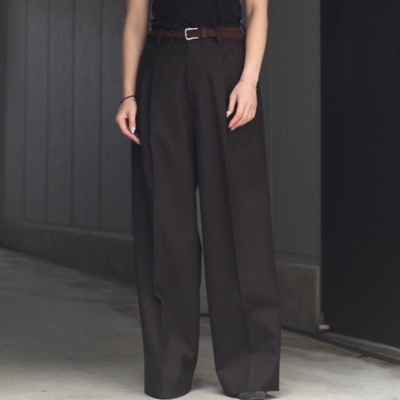 【残りわずか】Long Wide Trousers(2/72 WOOL GABARDINE)