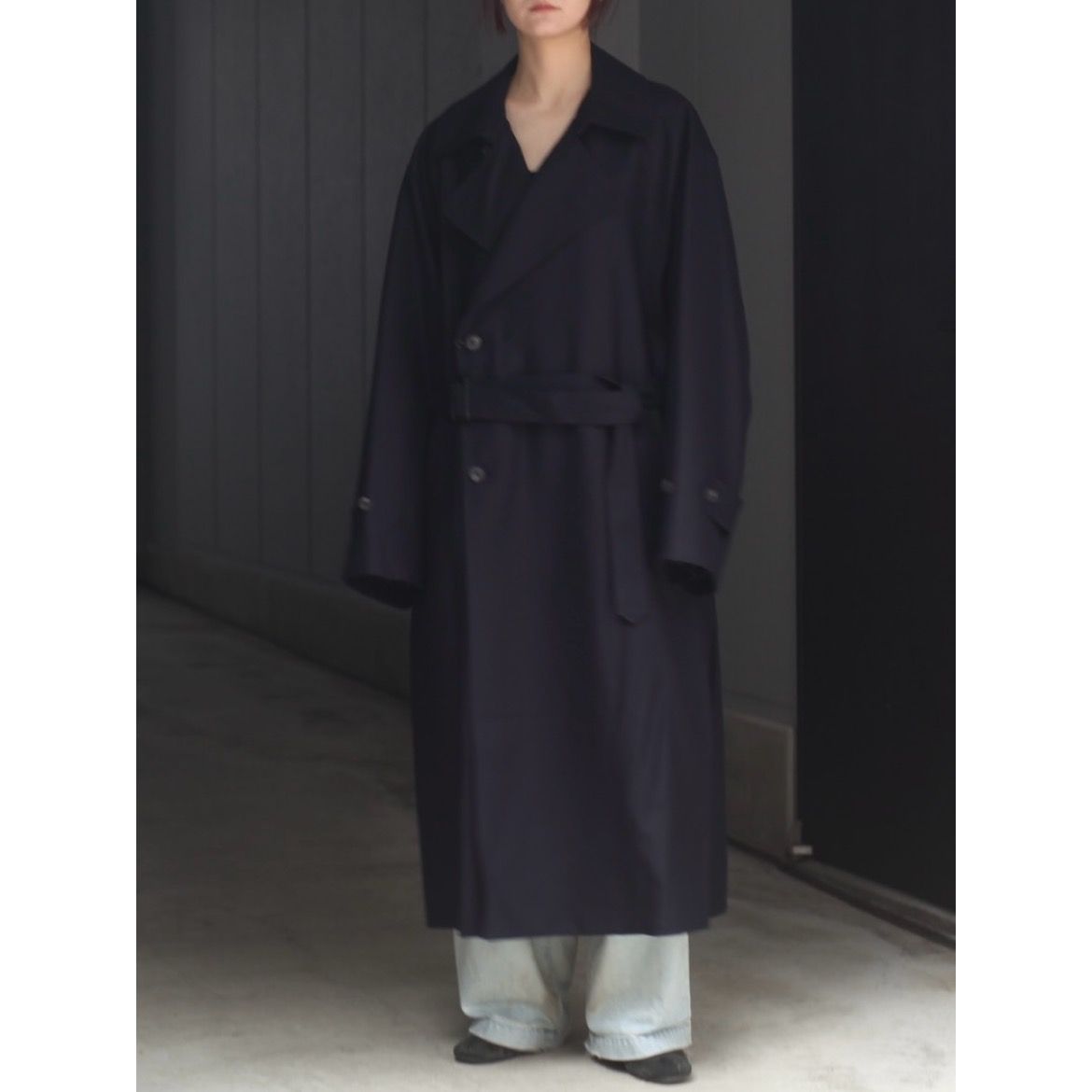 【残りわずか】Wool Flannel Oversized Double Breasted Coat