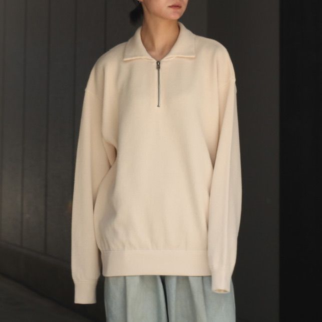 【残り一点】Moss Stitch Half Zip Polo