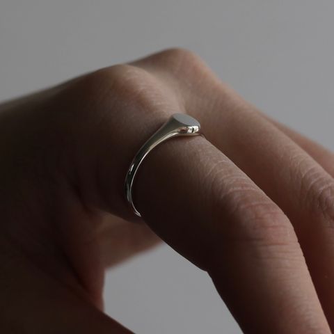 【残り一点】Oval Signet Minimal Ring L(6mm)