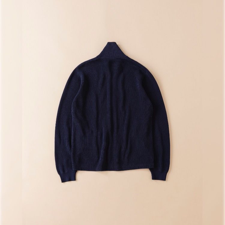 saby - 【残り一点】Zip Up Rib Knit(12G GIZA COMPACT YARN