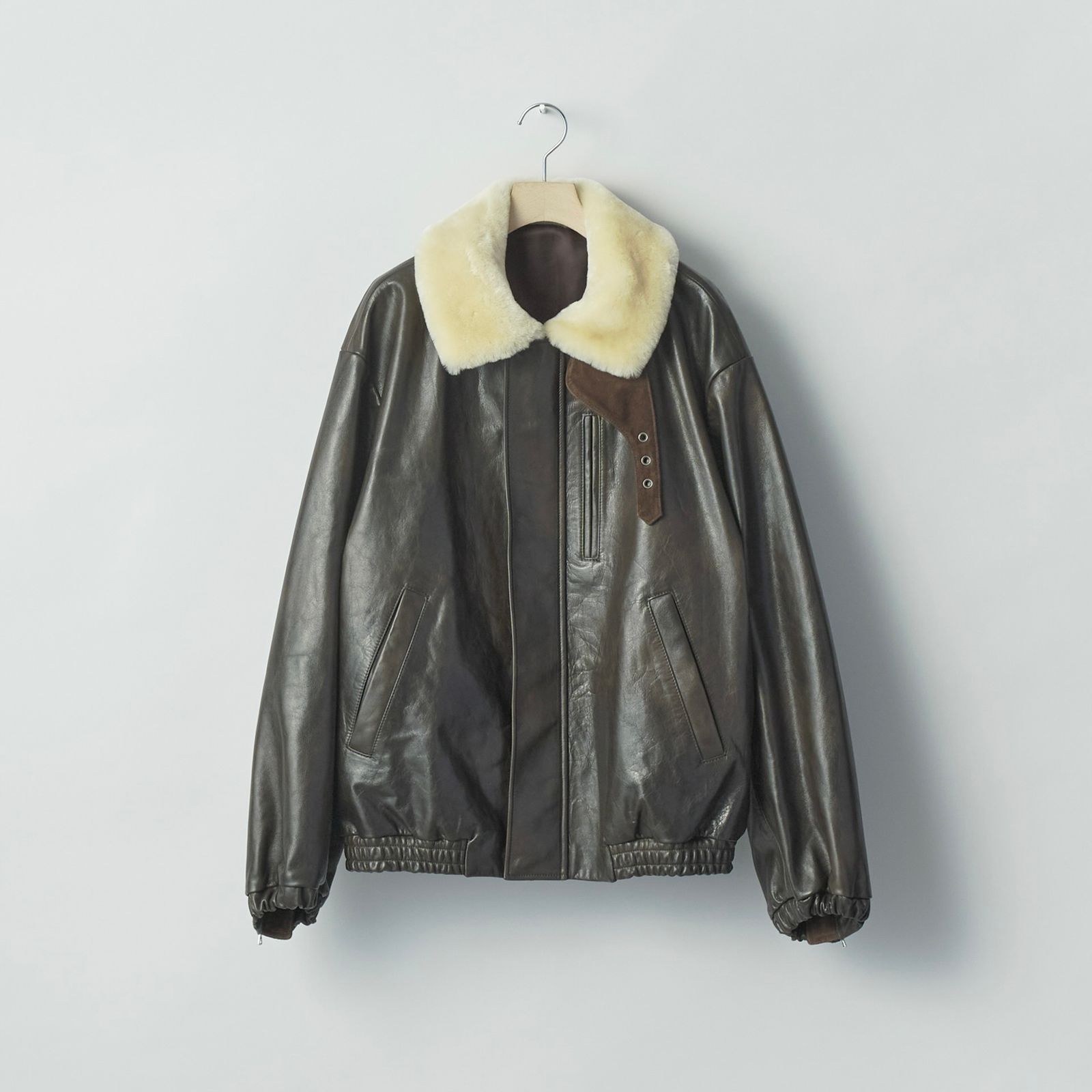 【残りわずか】Mouton Collar Calf Zip Jacket