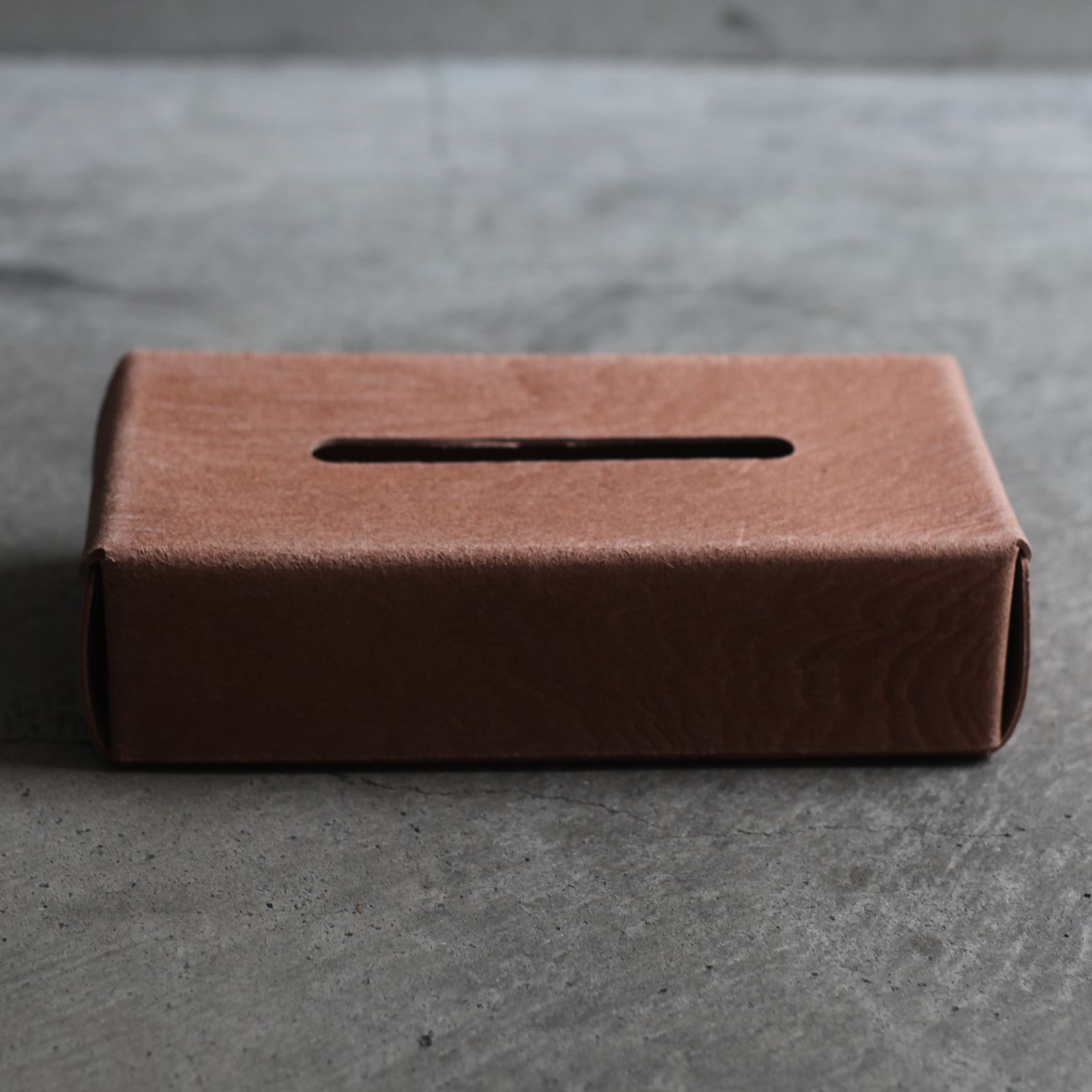 【残り一点】Plywood Leather Tissue Box Case