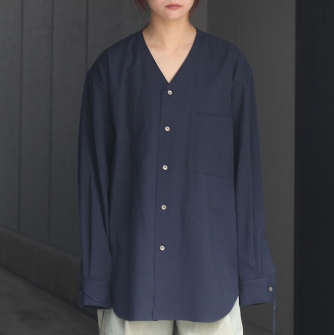 【23ss】マイビューティフルランドレット 長袖シャツ チェック ネイビー my beautiful landlet マイビューティフルランドレット | 公式