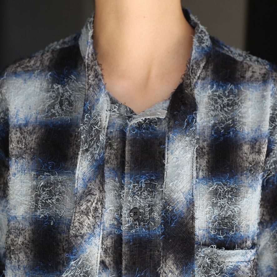 【残り一点】Shaggy Ombre Ribbon Shirt(DRUNK)