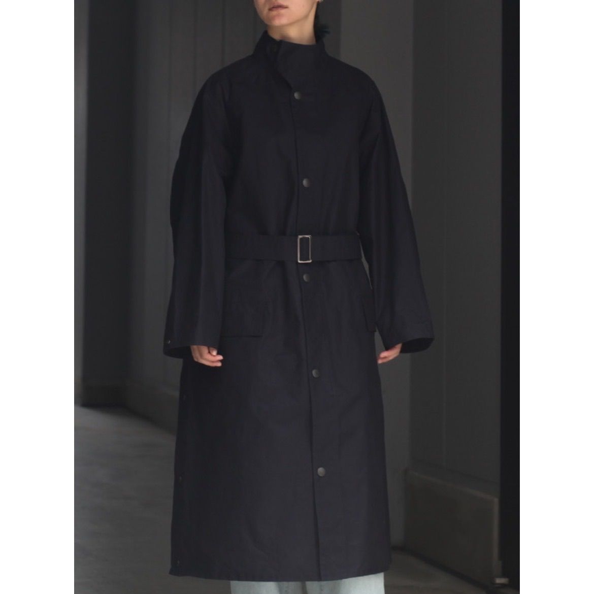 着用1回 overcoat ロングシャツコート ブラック 1 オーバーコート